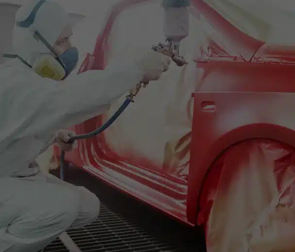 fender repair being painted fender repair being painted