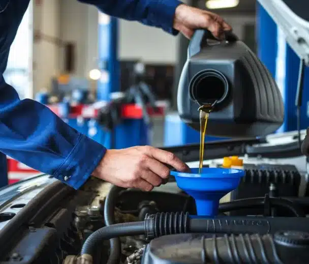 oil change service being done oil change service being done